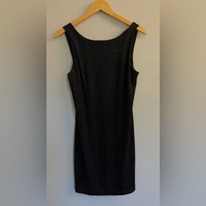 Vintage Teddi Evening Black Sparkle Sheath Dress 8 Flirty 90s Y2K Romantic